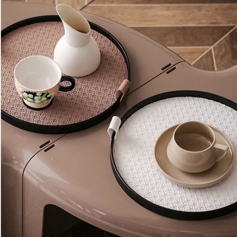 Bandeja Decorativa Redonda com Alça – Coleção Housilar