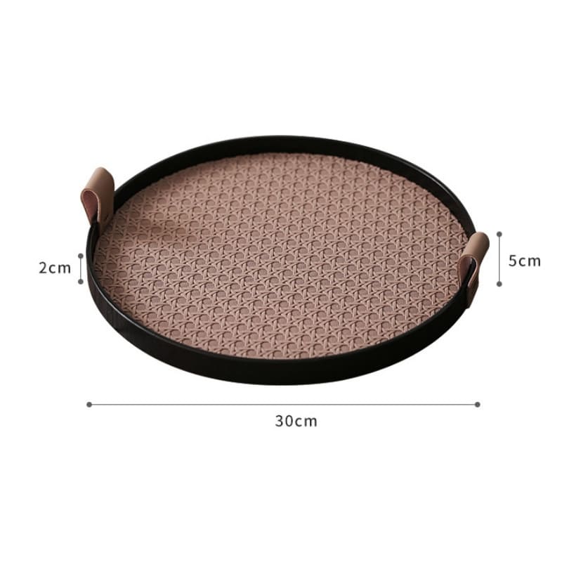 Bandeja Decorativa Redonda com Alça – Coleção Housilar