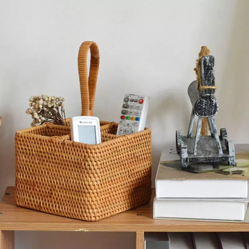 Cesta de Armazenamento em Rattan Feita à Mão – Coleção Housilar