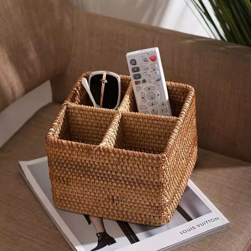 Cesta de Armazenamento em Rattan Feita à Mão – Coleção Housilar