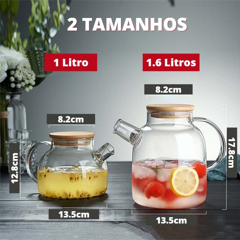 Chaleira de Vidro Borossilicato com Tampa de Bambu – Coleção Housilar