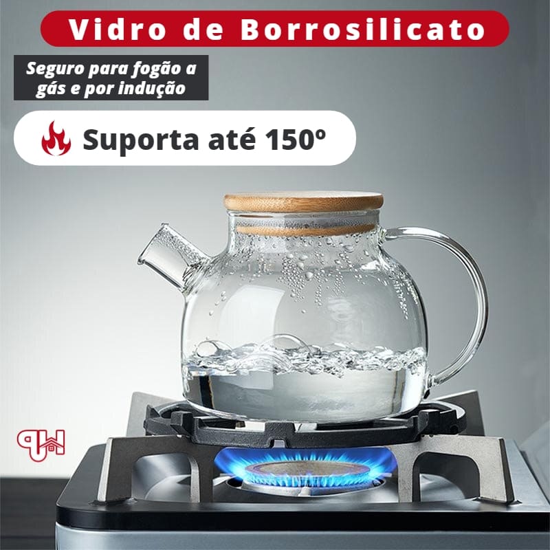 Chaleira de Vidro Borossilicato com Tampa de Bambu – Coleção Housilar