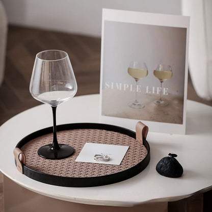 Bandeja Decorativa Redonda com Alça – Coleção Housilar
