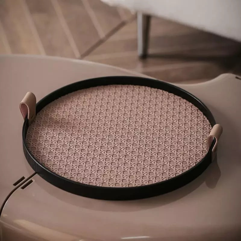 Bandeja Decorativa Redonda com Alça – Coleção Housilar