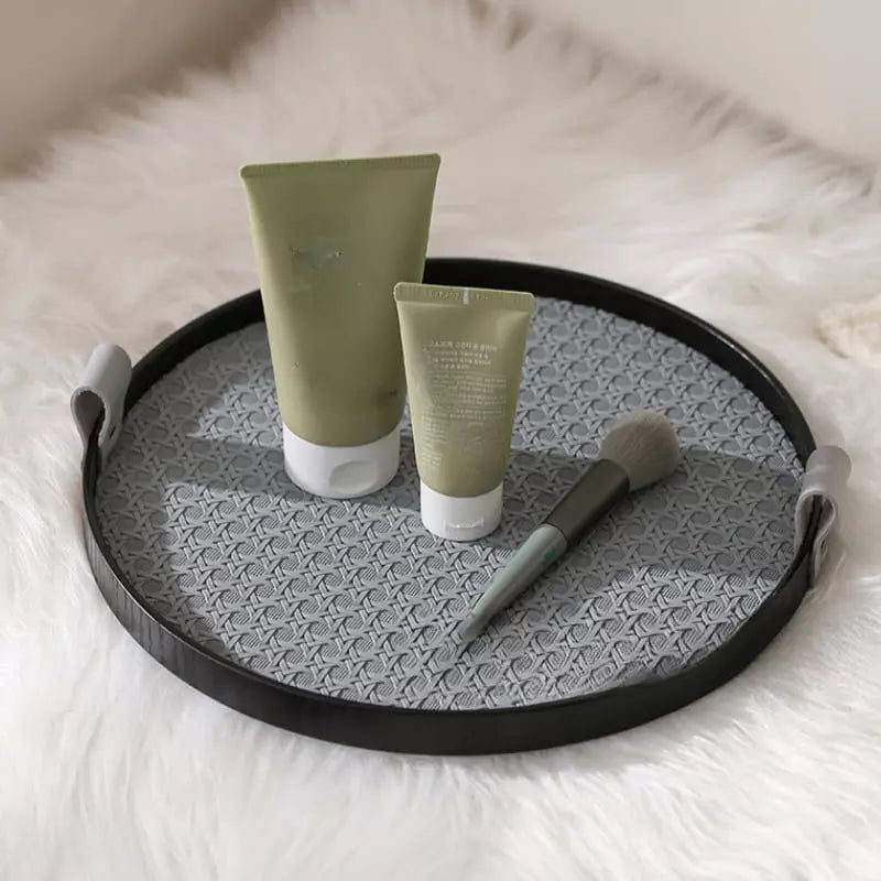 Bandeja Decorativa Redonda com Alça – Coleção Housilar