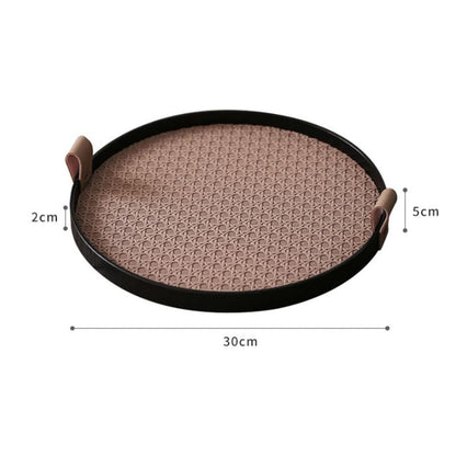 Bandeja Decorativa Redonda com Alça – Coleção Housilar