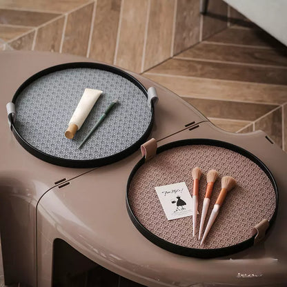 Bandeja Decorativa Redonda com Alça – Coleção Housilar