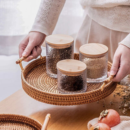 Bandeja Decorativa Redonda de Vime em Rattan – Coleção Housilar