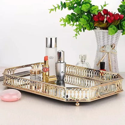 Bandeja Decorativa Retangular com Espelho – Coleção Housilar