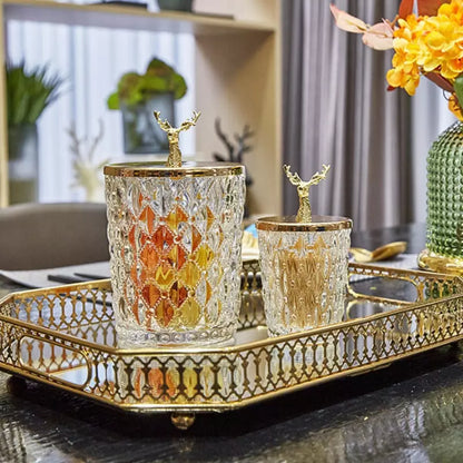 Bandeja Decorativa Retangular com Espelho – Coleção Housilar