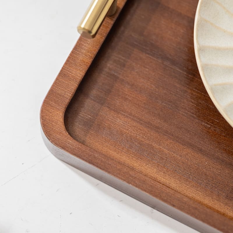 Bandeja Decorativa de Madeira Retangular com Alça – Coleção Housilar