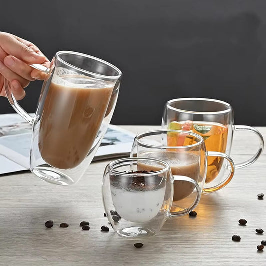 Caneca de Vidro com Parede Dupla – Coleção Housilar