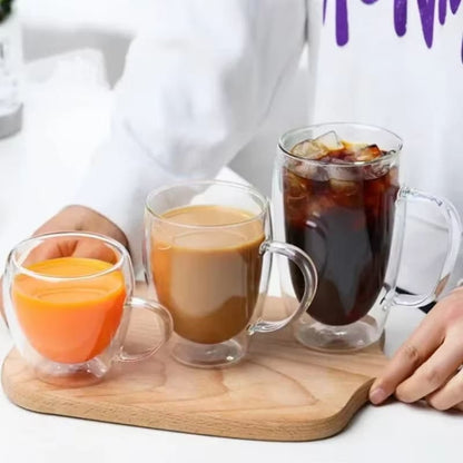 Caneca de Vidro com Parede Dupla – Coleção Housilar