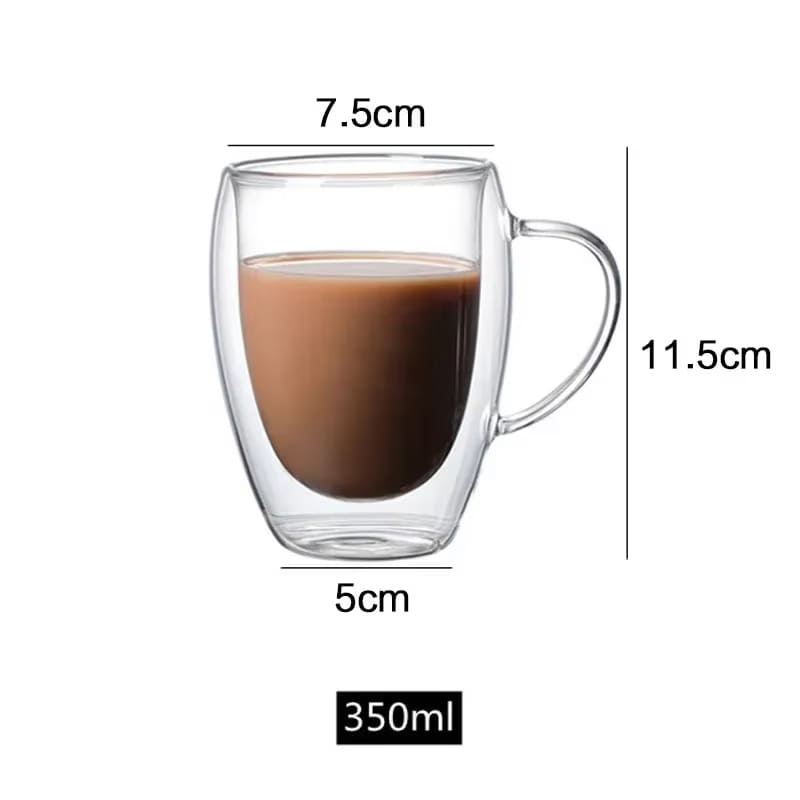 Caneca de Vidro com Parede Dupla – Coleção Housilar