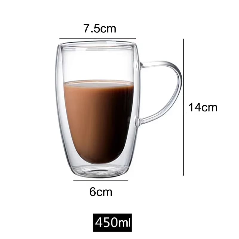 Caneca de Vidro com Parede Dupla – Coleção Housilar