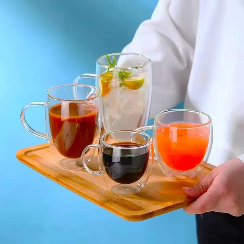 Caneca de Vidro com Parede Dupla – Coleção Housilar