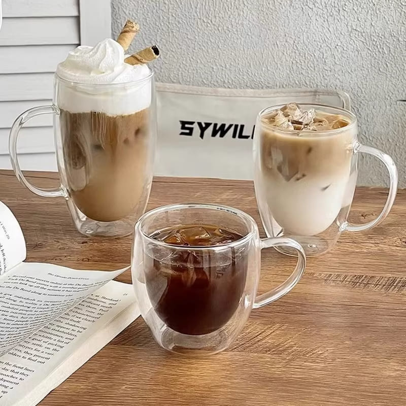 Caneca de Vidro com Parede Dupla – Coleção Housilar