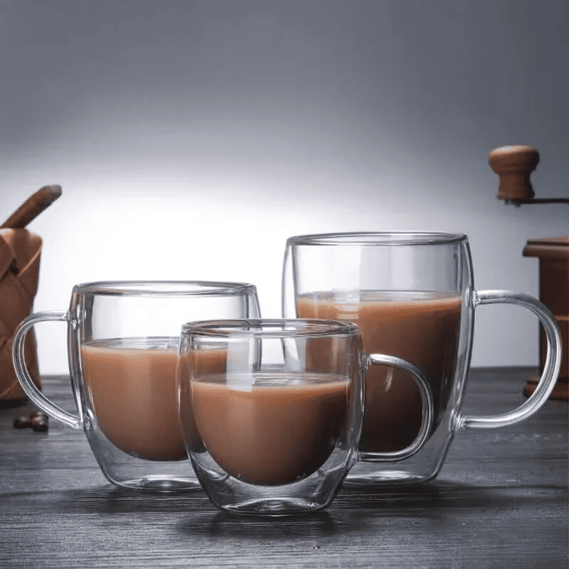 Caneca de Vidro com Parede Dupla – Coleção Housilar