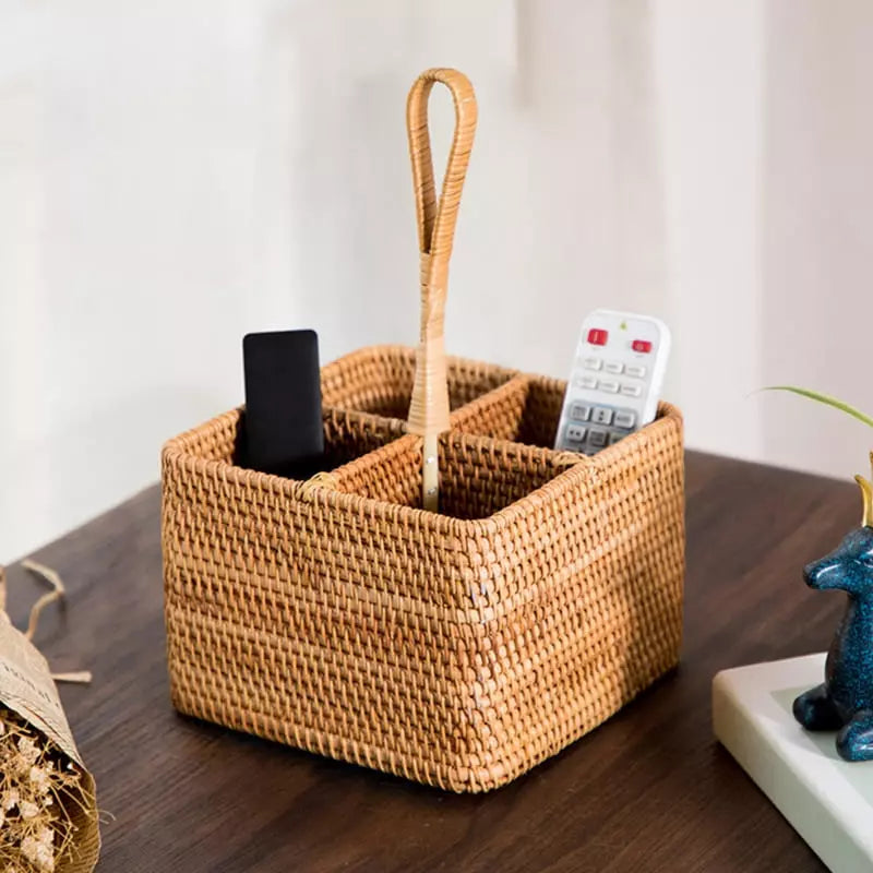 Cesta de Armazenamento em Rattan Feita à Mão – Coleção Housilar