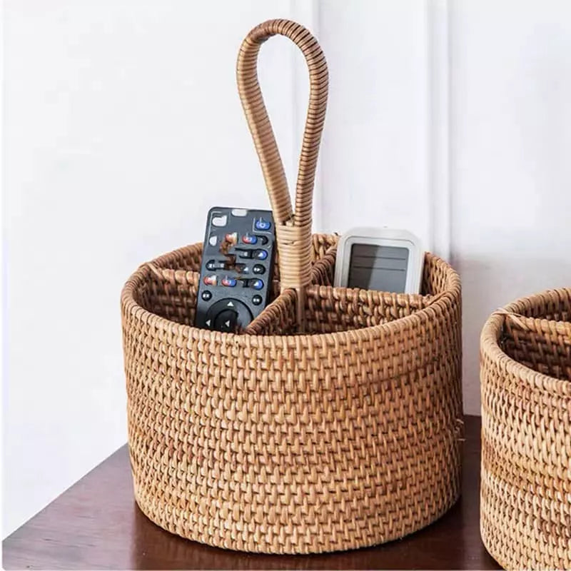 Cesta de Armazenamento em Rattan Feita à Mão – Coleção Housilar