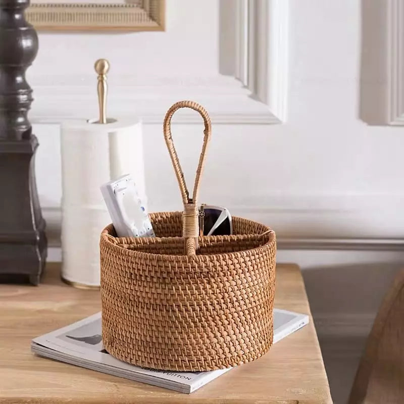 Cesta de Armazenamento em Rattan Feita à Mão – Coleção Housilar