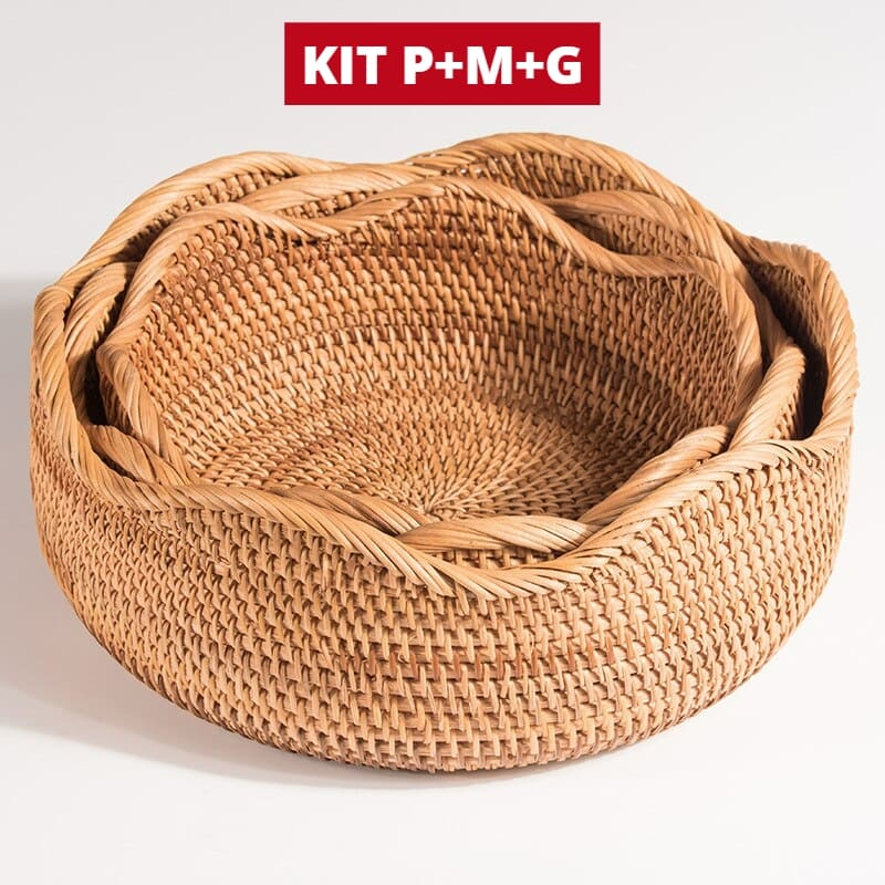 Cesta de Vime em Rattan Artesanal – Coleção Housilar