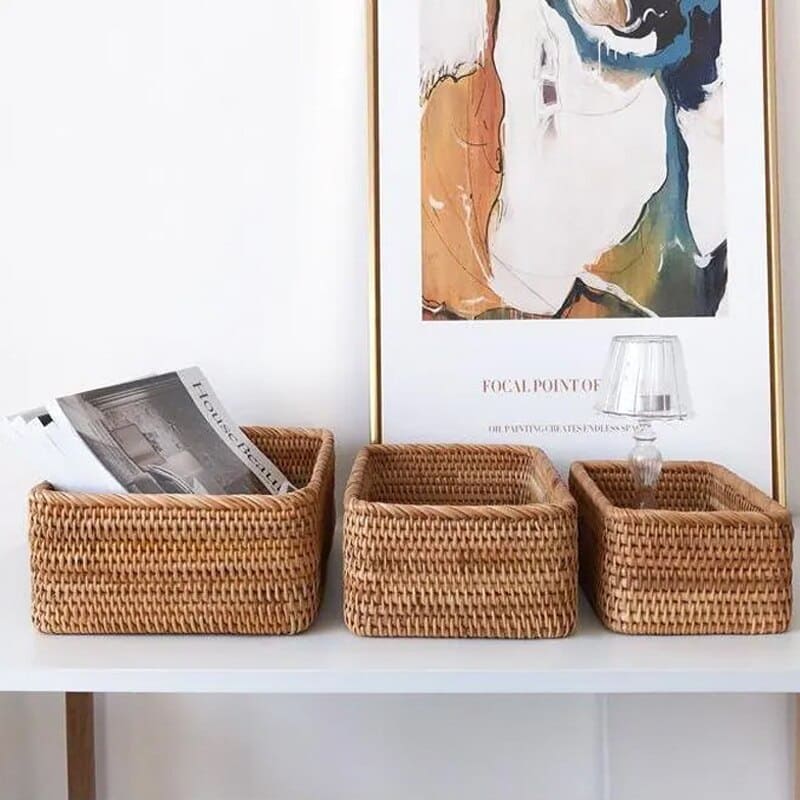 Cesto de Palha Rattan Artesanal – Coleção Housilar