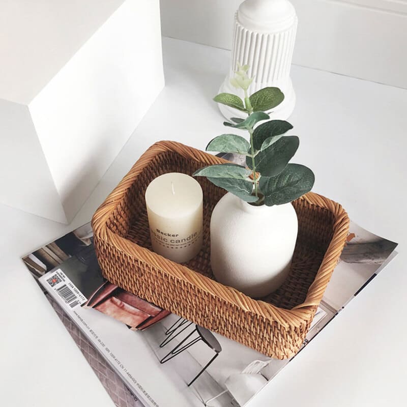 Cesto de Palha Rattan Artesanal – Coleção Housilar
