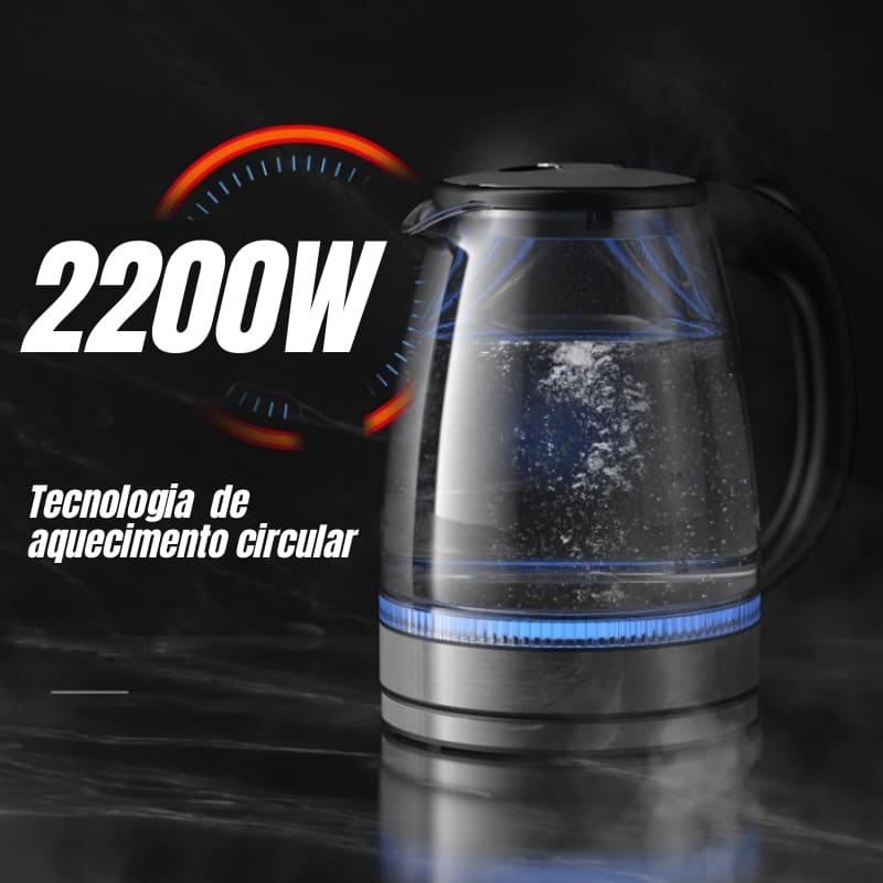 Chaleira Elétrica 2L em Vidro Borossilicato com LED – Coleção Housilar