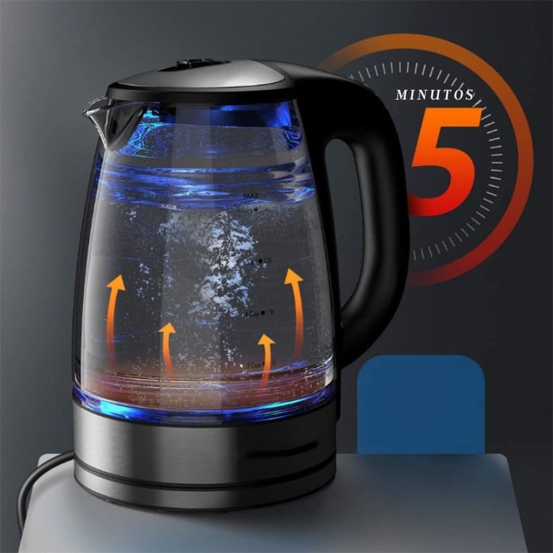 Chaleira Elétrica 2L em Vidro Borossilicato com LED – Coleção Housilar