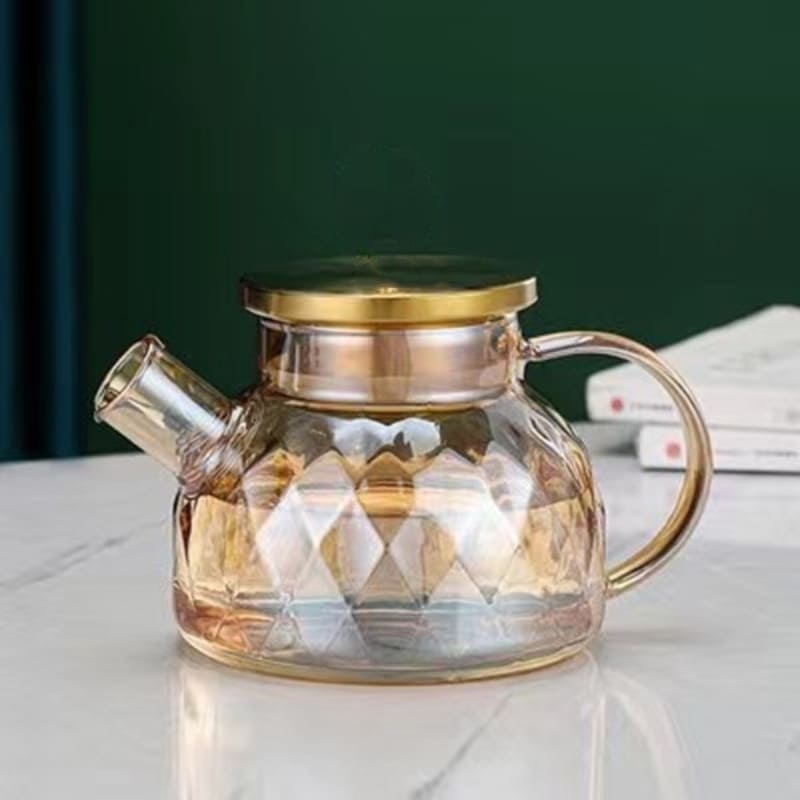 Chaleira de Vidro Borossilicato com Tampa Inox Diamond – Coleção Housilar