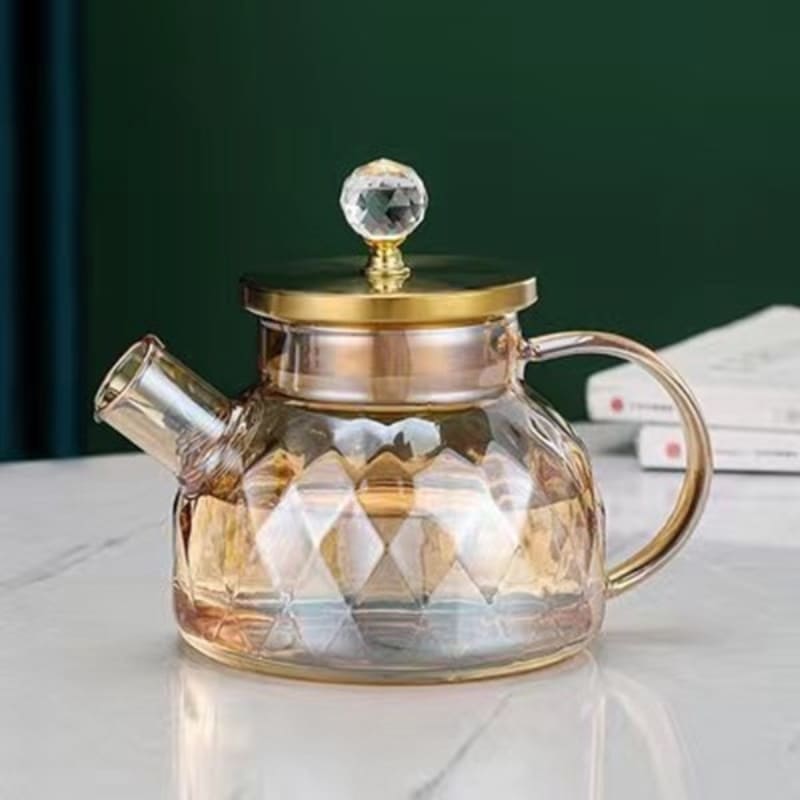Chaleira de Vidro Borossilicato com Tampa Inox Diamond – Coleção Housilar