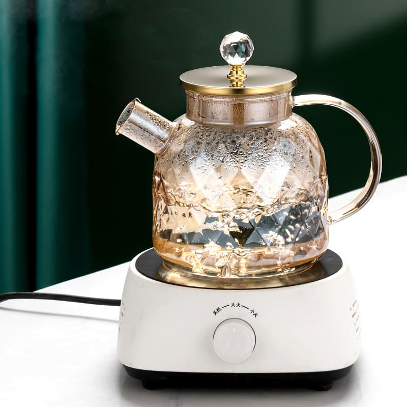 Chaleira de Vidro Borossilicato com Tampa Inox Diamond – Coleção Housilar