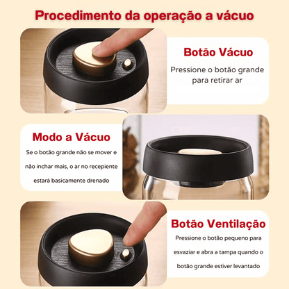 Pote de Vidro com Tampa Hermética a Vácuo – Coleção Housilar