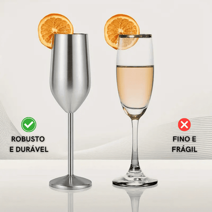 Taça de Champanhe em Aço Inox – Coleção Housilar